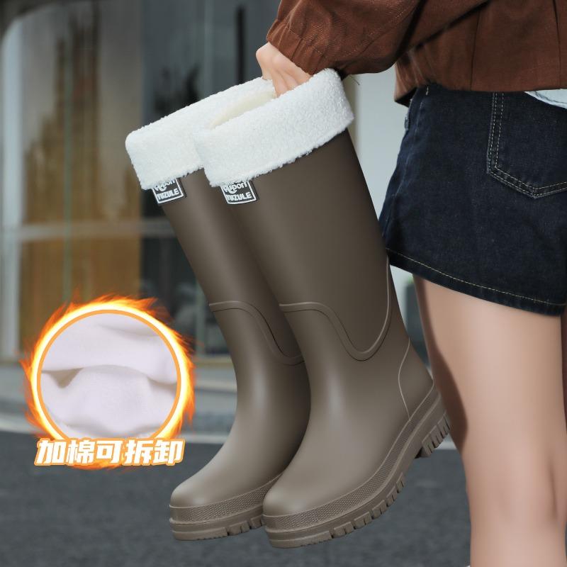 thick-soled wear-resistant rain shoes women's non-slip high-tube rain boots outdoor wading long tube car wash water boots work water shoes