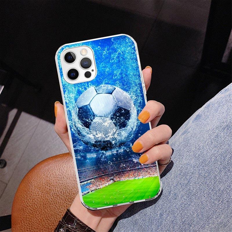 Чехол для телефона с дизайном футбольного мяча для iPhone 17 Air 16 Pro Max 16E 15 + 14 Plus 11 12 13 Mini 7 8 SE Подарок Печатная крышка Funda