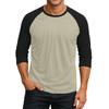 Men's Round Neck Contrast Color Raglan Three-quarter Sleeve Top T-shirt