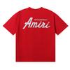 990 Amiri 2025 Summer New Men's and Women's Loose High Quality Cotton Plus Size T-shirt Couple T-Shirt Simple Logo Printing