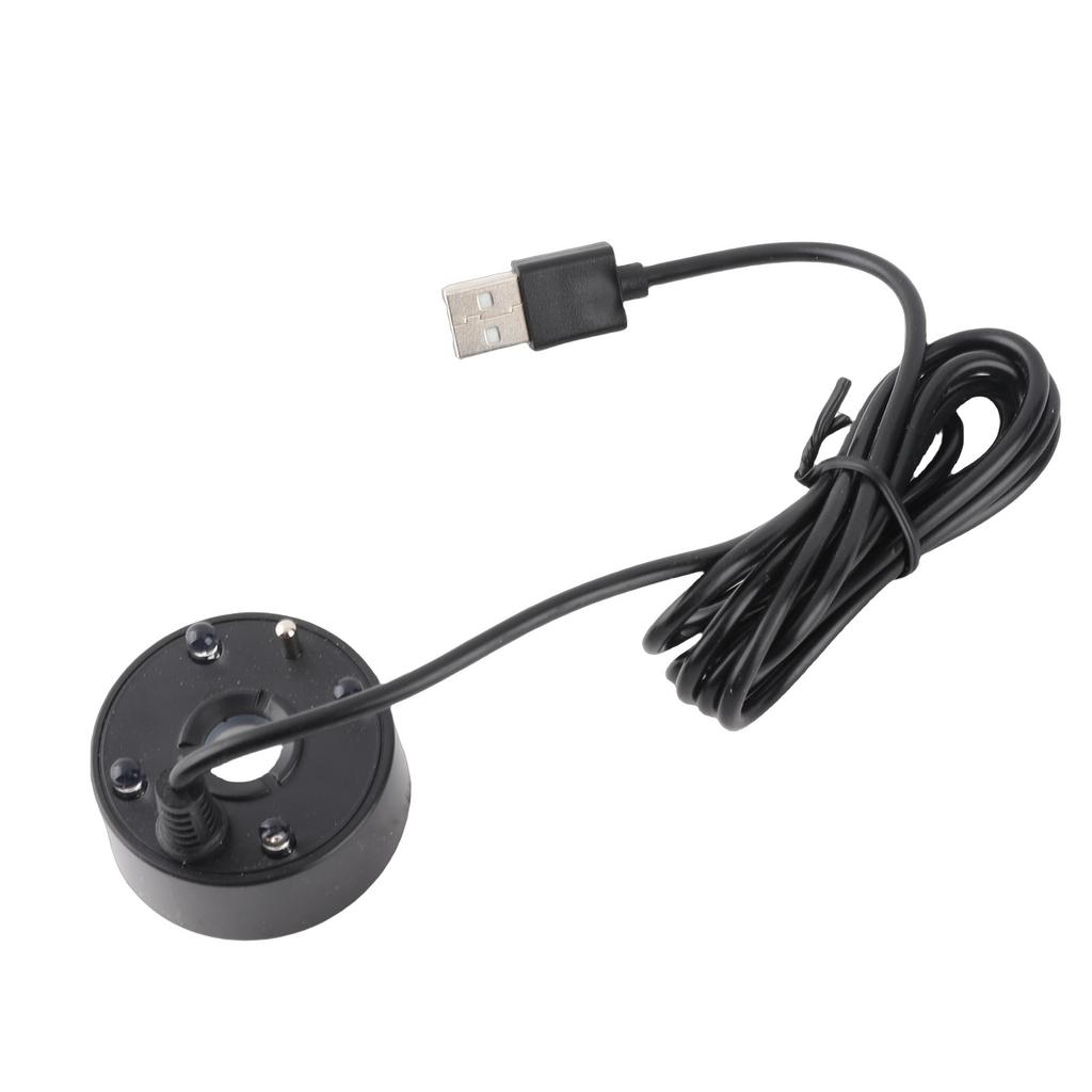 Увлажнитель тумана USB с цветной светодиодной подсветкой 5 В Ультразвуковой распылитель для фонтана, пруда, альпинария, аквариума, раковины Черный
