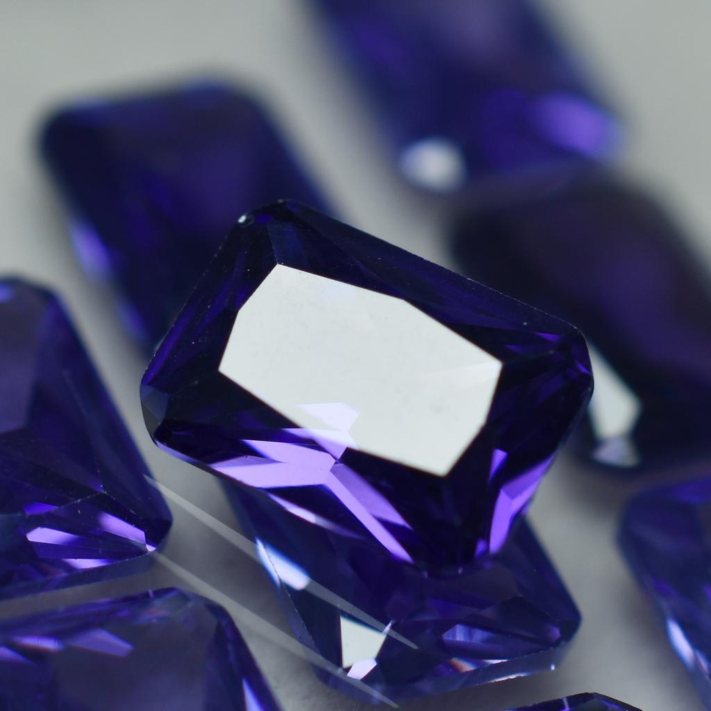 Emerald Cut Purple Tanzanite 15 Pcs Natural Loose Gemstone 7x5 MM Lot