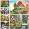 5D Diamond Painting House Cross Stitch Square/Round Diamond Embroidery Garden Rhinestones Art Handwork Bead Picture Kits Home Decor