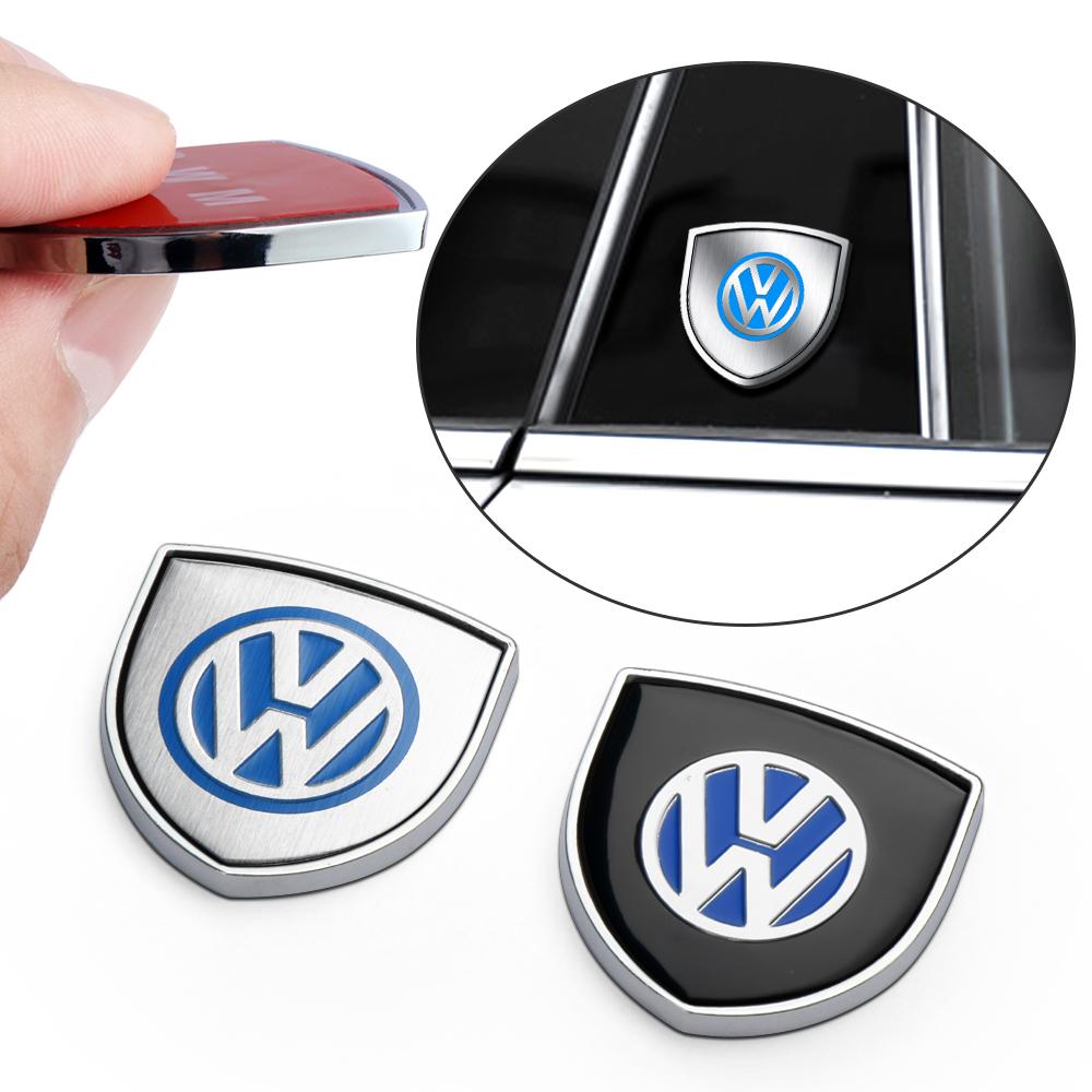 For Volkswagen VW JK77 Golf Passat CC Rline Polo Tiguan GTI Beetle Touareg Caddy 3D Metal Car Shield Badge Sticker Decor Accessories
