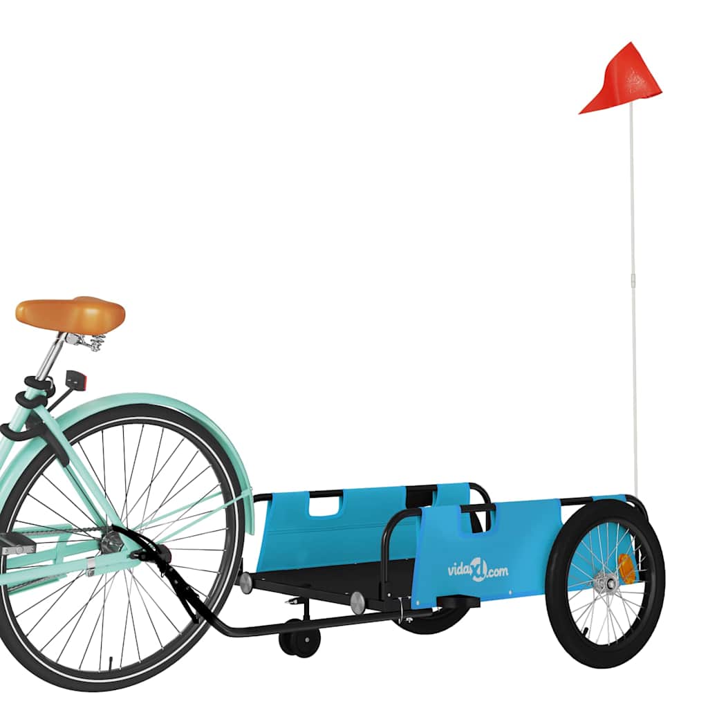 Bicycle Trailer Blue and Black Oxford Fabric & Iron