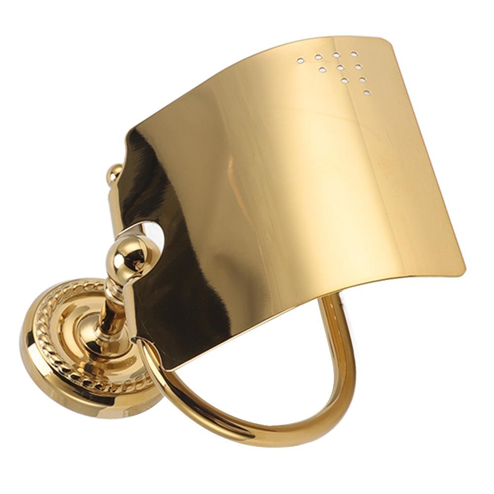 Exquisite Appearance Paper Roll Holder Copper Toilet Paper Holder Paper Towel Holder Space Saving