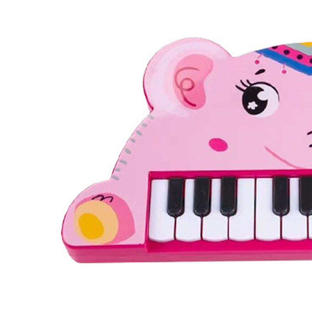Piano Keyboard for Kids Cartoon 22 Keys Early Educational Animal Toddler Electronic Piano Toys Elephant Style