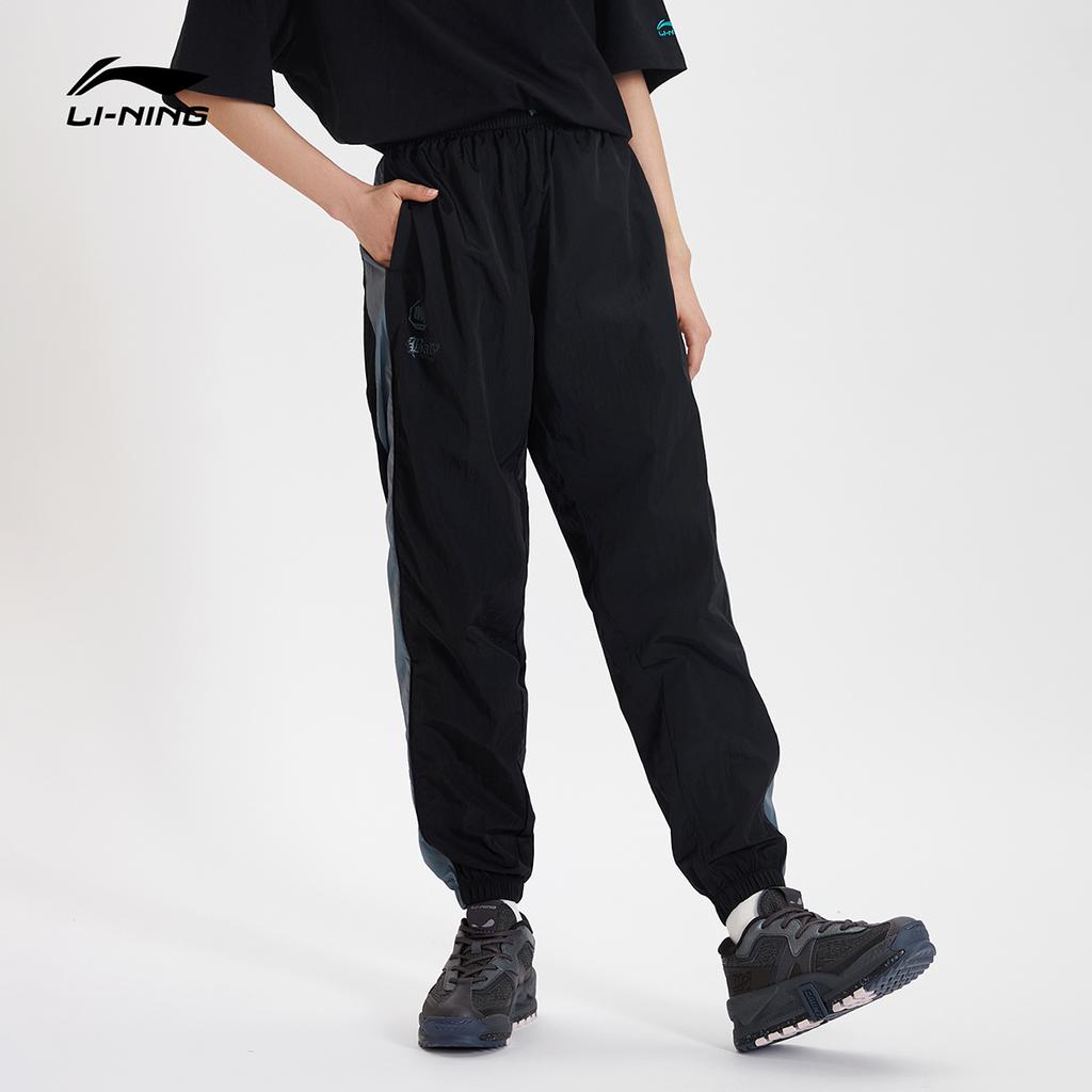 Li Ning Badfive Series свободные повседневные спортивные длинные брюки женские низы черные AYKR128-2