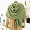 Women'S Thick Warm Solid Color Scarf Autumn And Winter New Style Cashmere Scarf Versatile Wool Scarf