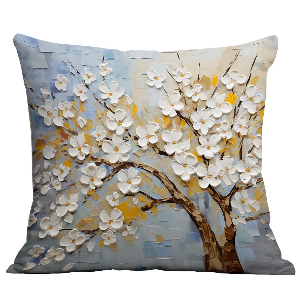 Новая наволочка с цветочным принтом, имитирующая трехмерный стиль масляной живописи, креативная цветочная, для дома, гостиной, диванной подушки