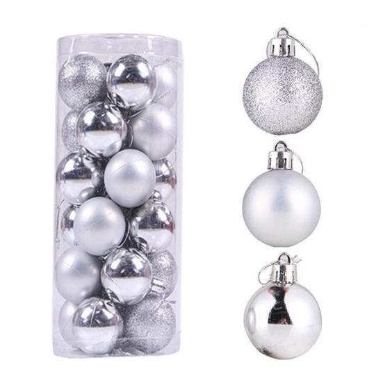 24Pcs Christmas Ball Create Atmosphere Ornaments Eye-catching Xmas Decoration Festive Beautiful Christmas Balls