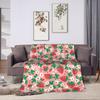 Pink Strawberry Print Flannel Blankets  Warm Soft Bedding Throws for Outdoor Picnic Novelty Bedspread Sofa Bed Cover