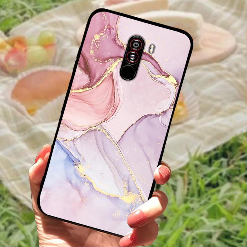 For Xiaomi Mi Pocophone F1 Case Cover PocoF1 Silicone Soft Marble Black Bumper Funda Coque for Xiaomi Poco F1 Poko Protective