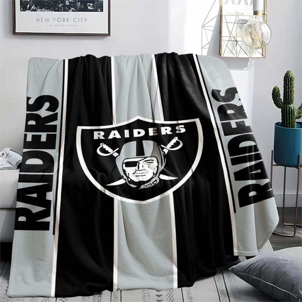 Las Vegas Raiders Print Flannel Blanket High Quality Warm Comfortable Cover for All Seasons Perfect for Gifts Home Decor