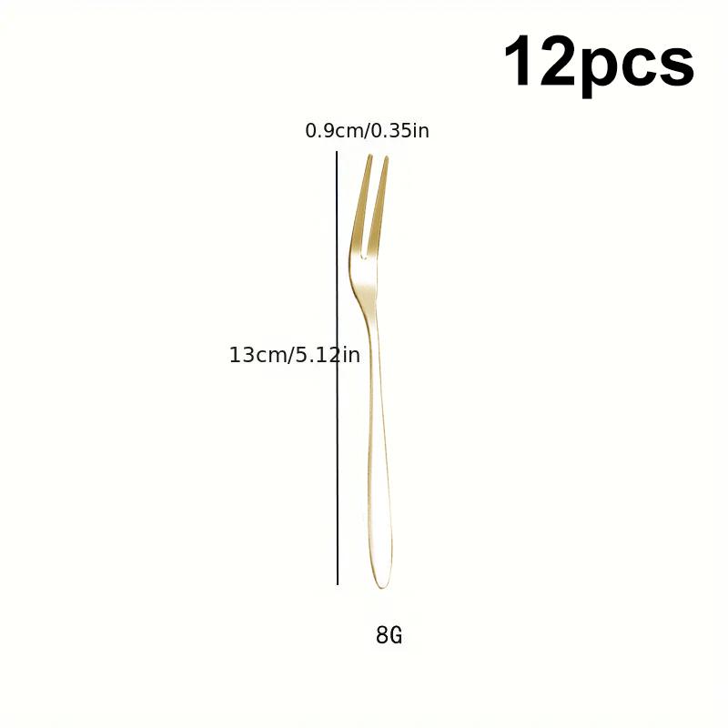 12 шт. вилка для фруктов из нержавеющей стали для ресторана, кафе, домашней вечеринки, вилка для десерта, милая вилка для фруктов, столовые приборы, кухонные принадлежности