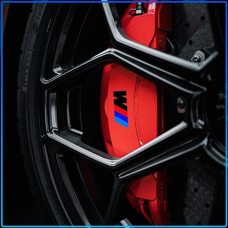 Для BMW M Performance 1 3 5 7 Серии M3 M4 M5 M6 X1 X3 X5 X6 X7 E30 E34 E36 6 шт./комплект 3D Стикеры на суппорты спортивных автомобилей Декоративная наклейка на ступицу колеса автомобиля