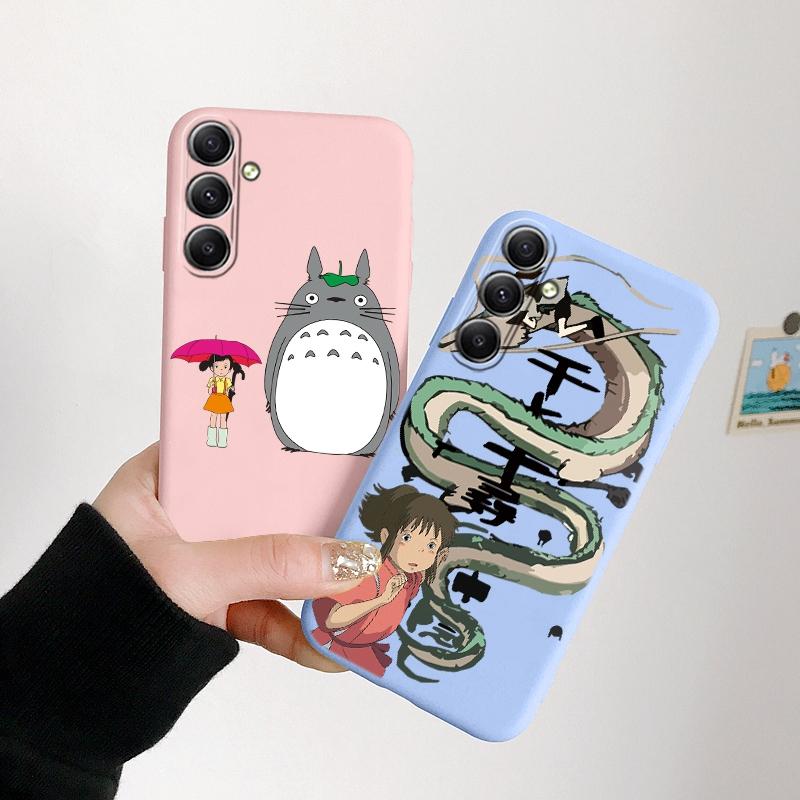 Чехол для телефона с рисунком Тоторо для iPhone Samsung A55 S24 FE S25 M35 Xiaomi Redmi Note 13 Pro 14C Huawei Honor Realme, противоударный матовый чехол с защитой от царапин