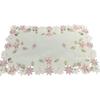 Polyester Floral Embroidery Table Mat - Western Style, Insulated & Hollow Design
