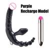 Double Penetration strapon dildo vibrator for couples Vibrating Faloimitator Anal Beads Butt Plug Sex Toys For Adults Woman