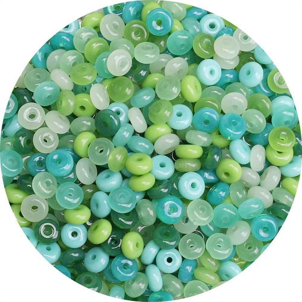105Pcs Mixed Color DIY Jewelry Beads Multi-clolor Crystal Beads Flat Round Beads Mobile Phone Chain