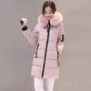Fashion Women Long Down Cotton Parka Fur Collar Hooded Coat Winter Warm Jacket