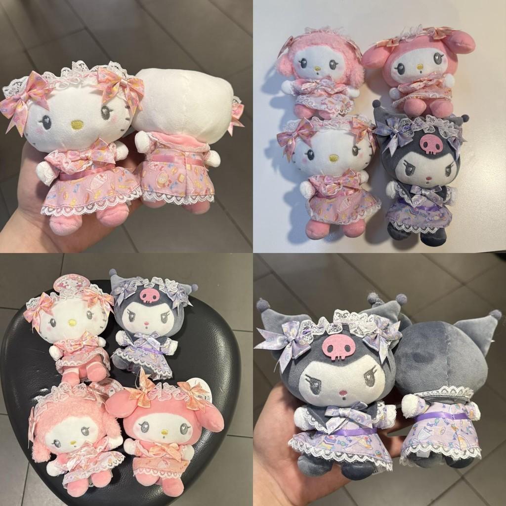 Hello Kitty Kuromi My Melody Lolita Dress Up Plush Doll Pendant For Backpack Charm