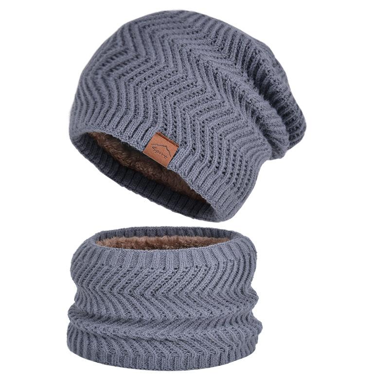 Зимняя пуловерная кепка для защиты ушей, мужская бархатная теплая шапка-нагрудник, двухсекционная вязаная шерстяная кепка для верховой езды на открытом воздухе