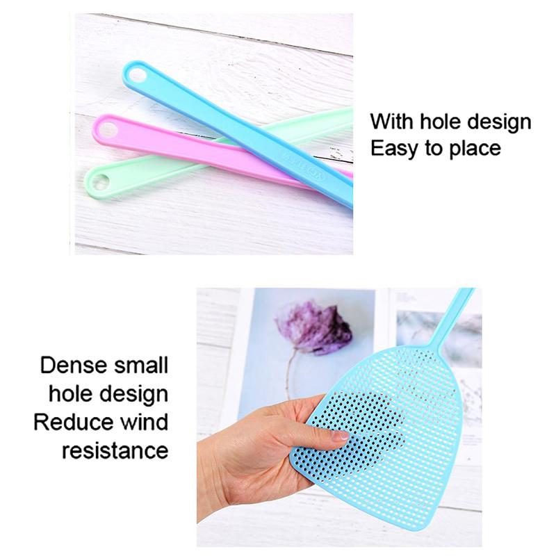 Large Long Plastic Fly Swatter Heavy Duty Hand Operated Bug Insect Killer Flexible Thick Handle For Kitchen Living Room
