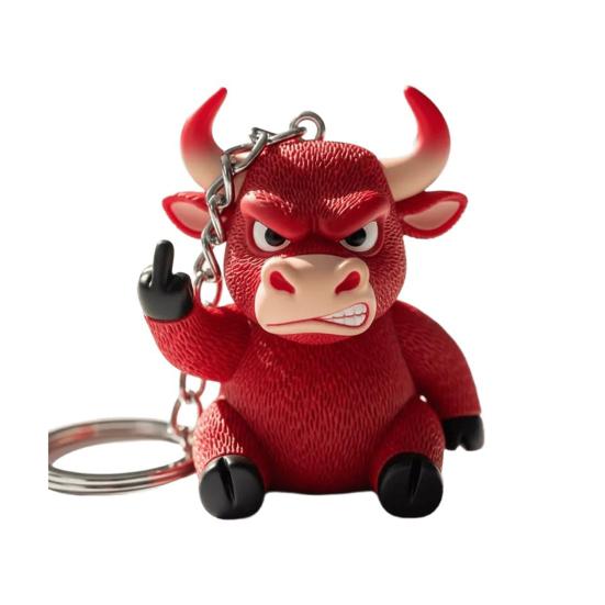 Middle Finger Animal Keychain Wolf Cow Pig Tiger Elephant Shape