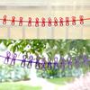 Drying Portable Clothes with Clips   12 Clothes Elastic Hanger Line Windproof