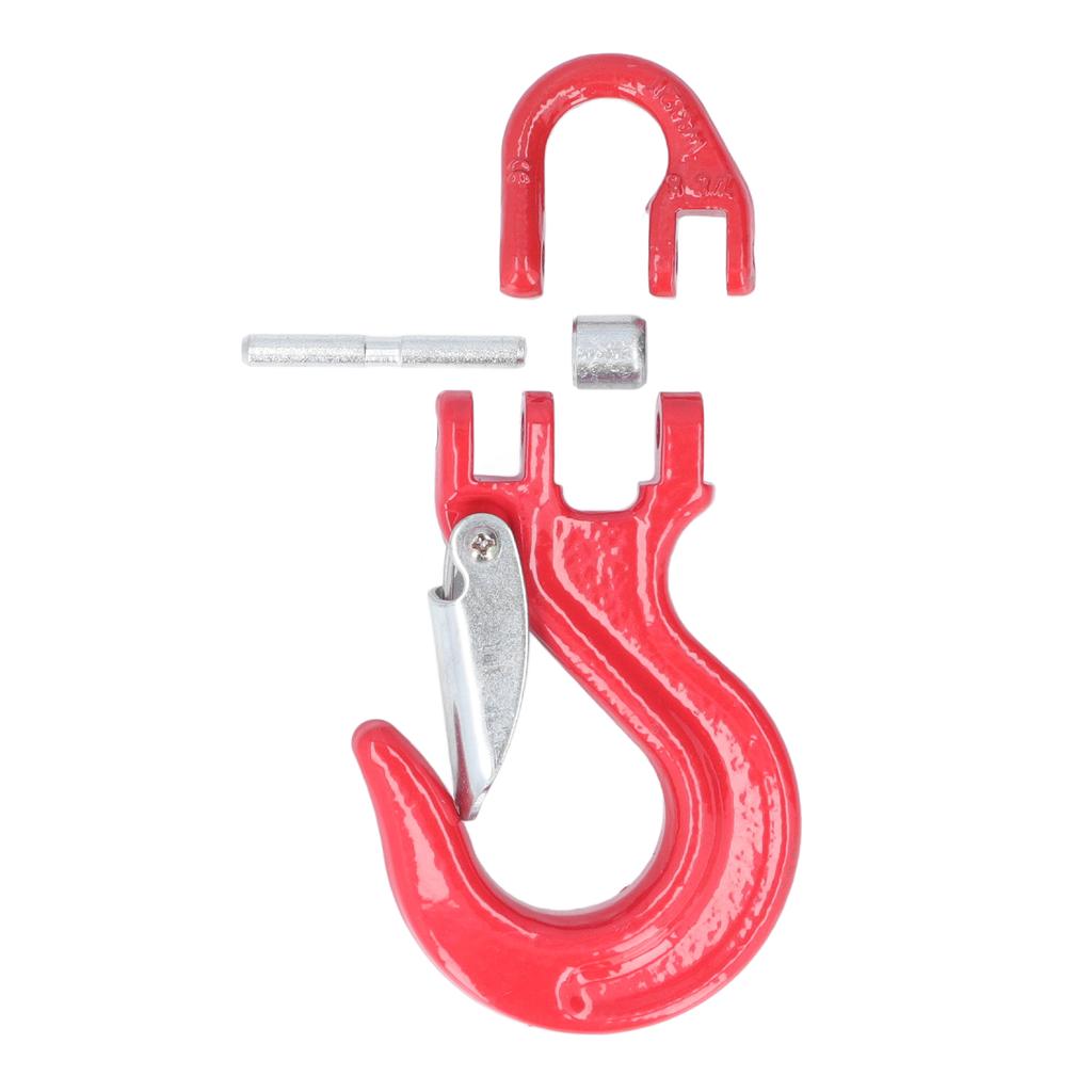 Winch Trailer Clevis Hook Red 2T Loading 80 Steel Universal with Safety Latch Heavy Duty
