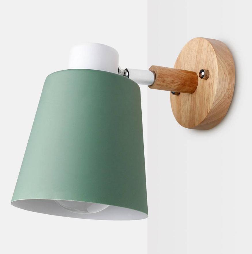 Настенный светильник в скандинавском стиле с лампочкой Macaroon E27 бра для спальни, железный, несколько цветов, регулируемая головка настенного светильника, домашний декор, приспособления