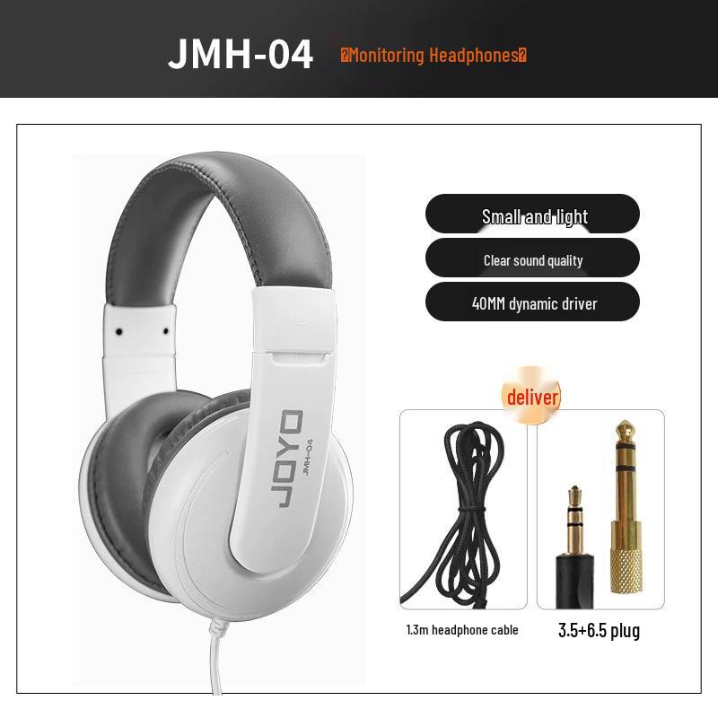JOYO JMH-04 Over-Ear Monitor Headphones – Ideal for Electric Guitar, Piano, and Keyboard Practice