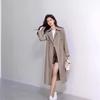 Classic Trench Coat Medium and Long Coat Women's New Double-breasted Coat