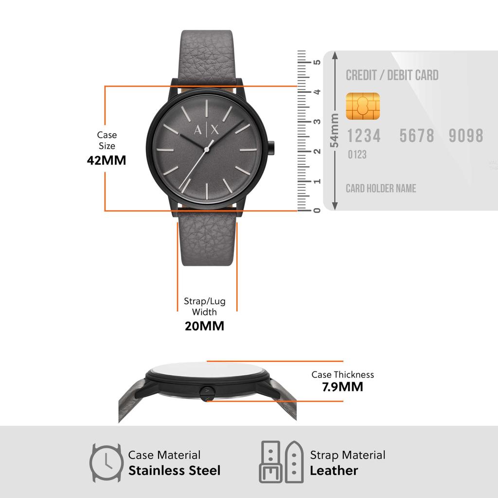 Часы Armani AX2764 Серые [AX Exchange] Мужские