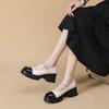 Mary Jane Color Matching Single Shoes Women's College Muffin Bottom Thick Heel Small Leather Shoes Women
