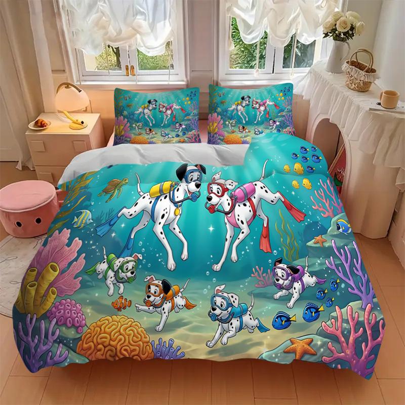 Dalmatian Dogs Underwater Adventure Print 3Pcs Bedding Setduvet Cover With 2 Bedropillowcase Home Birthday Gift