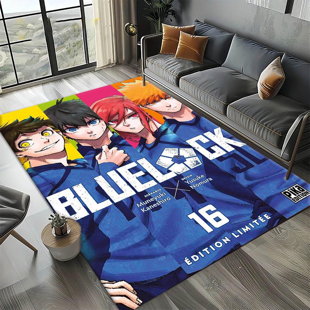3D B-Blue L-Lock Японский Аниме Ковер Коврик Искусство для Декора Комнаты Дивана Рождественские Хэллоуинские Подарки Коврик для Игровой Зоны Нескользящий Коврик для Пола