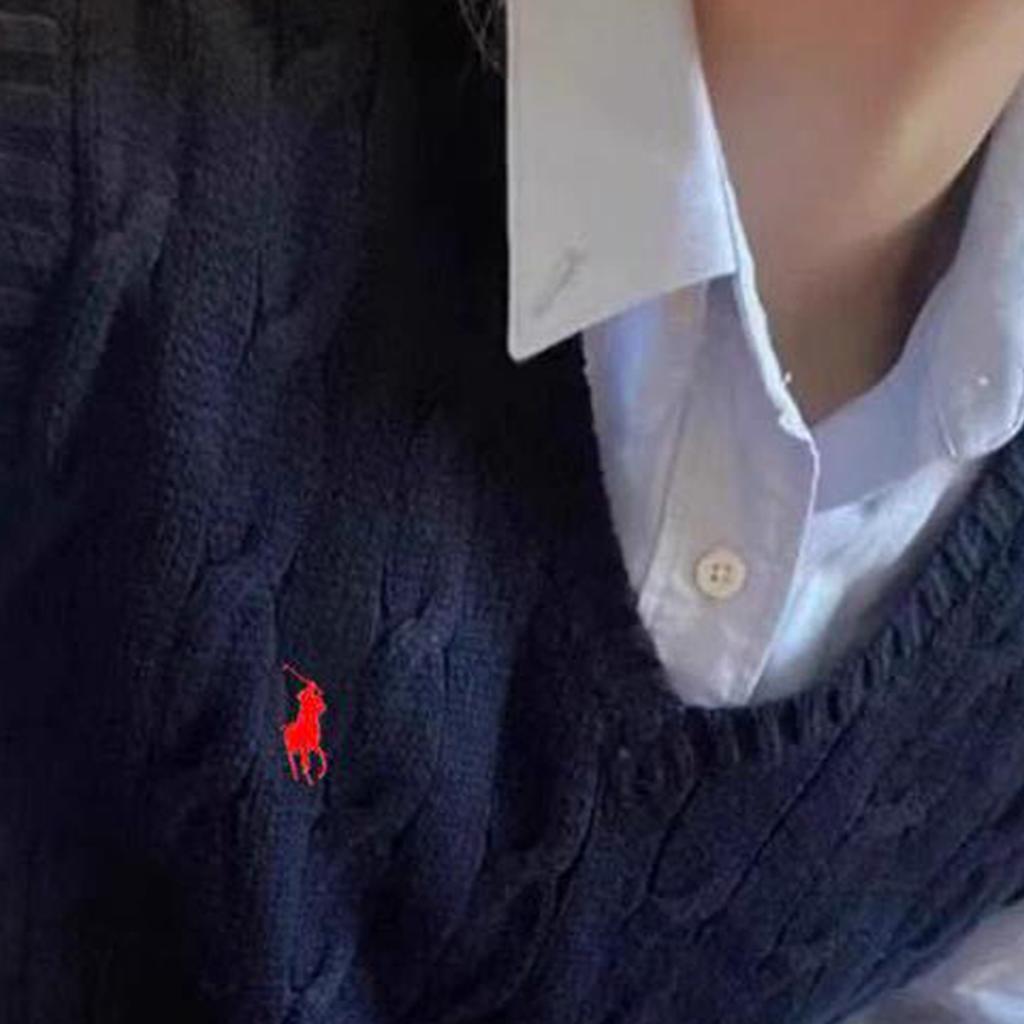 Polo Ralph Lauren SS22 Knitted Cotton Sleeveless Sweater Women Sweater Blue WMPOSWENC020377-400