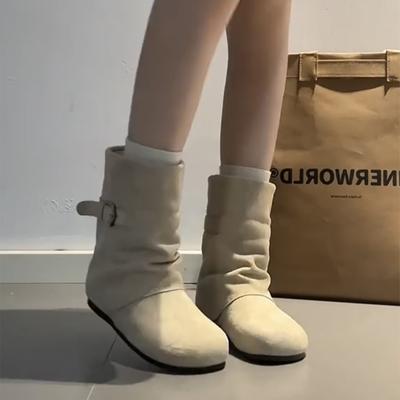 Ретро универсальные ботинки на толстой подошве от Ran Ge для новой осени женские, сочетающиеся с юбками, демонстрируют стройность и рост, а короткие ботинки в тренде.