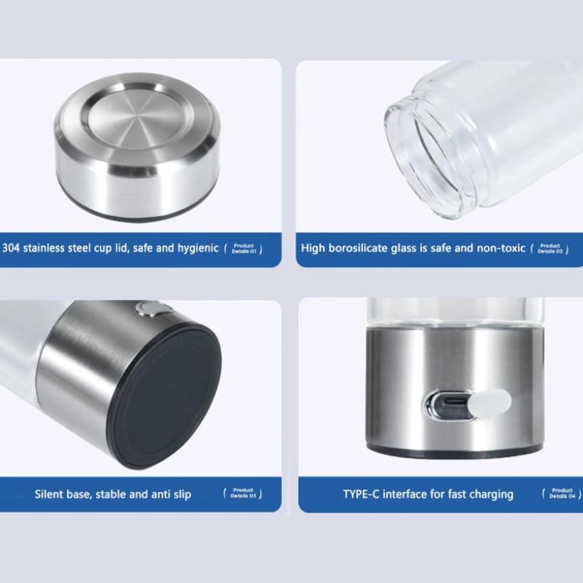 Стакан для воды, обогащенной водородом, 8032PPB, портативный генератор водородной воды за 3 минуты, щелочной производитель, перезаряжаемая бутылка-антиоксидант с разъемом Type-C