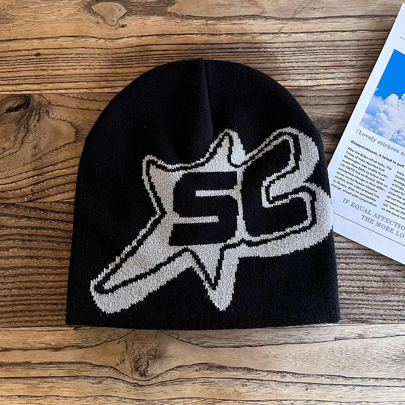 Узор Алфавит Sc Акриловая Шапка Вязаная Шапка Унисекс Теплая Шапка для Использования на Открытом Воздухе