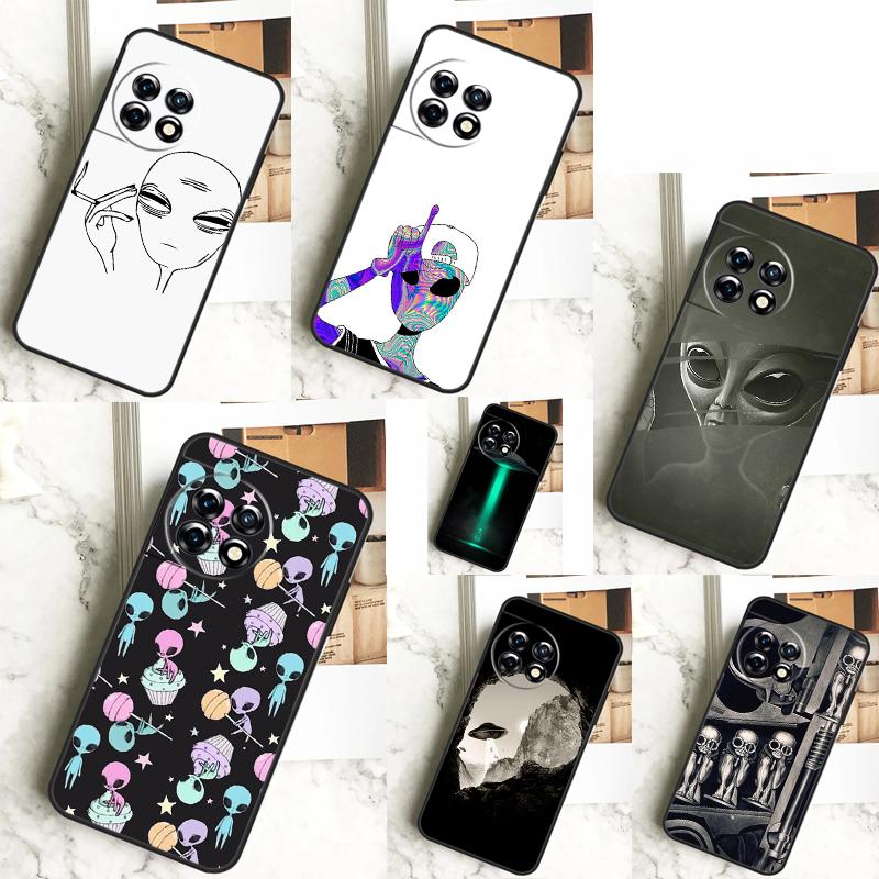 Забавный чехол с инопланетянином для OnePlus 11 12 12R 9 10 Pro 10R 9R 8T 10T Nord CE 2 3 Lite 2T N10 N20 N30 CE4