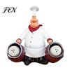 Kitchen Countertop Decor Chef Figurine, Resin Table Decoration, Funny Statue with Figurine Seasoning Bottle/Bottle Opener/Message Board for Shelf Home