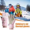 Детские лыжные перчатки для холодной погоды, сноубординга, катания на санях, ветрозащитные бархатные теплые варежки с сенсорным экраном