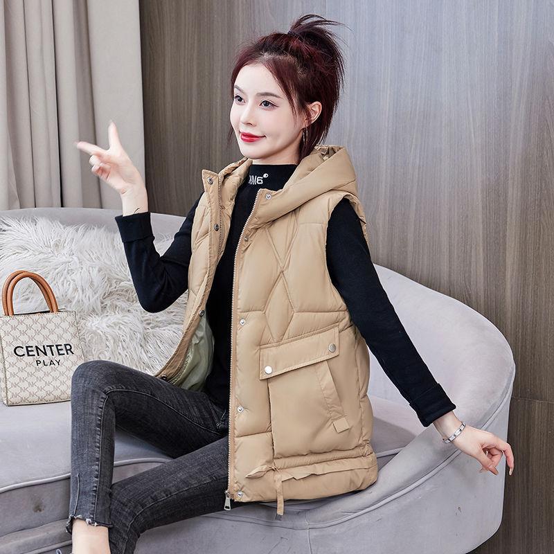 2024 новый жилет с хлопковой подкладкой на осень, зиму, осень и зима в корейском стиле, короткий жилет, свободное пальто, внешний жилет