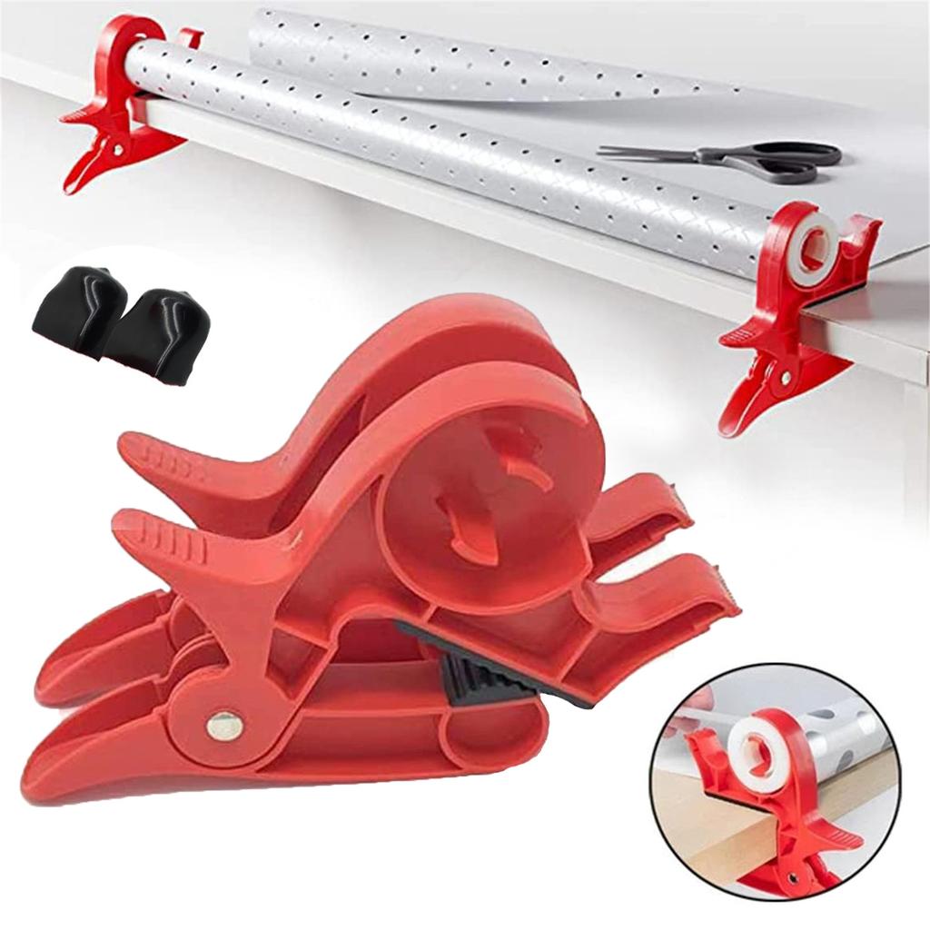 Christmas Wrapping Paper Clamps Gift wrapping paper cutter tape dispenser paper cutter for fixing gift wrapping rolls 2pcs