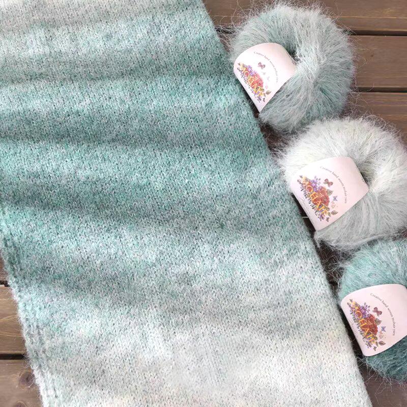 25g Multi-Color Mix Knitting Scarves Mohair Weaving Mixed Yarn DIY Long Wool Yarn Comfortable Knitting Fluffy Multicolor