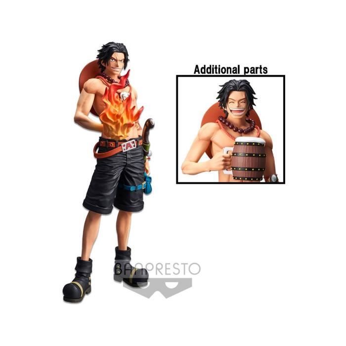 Statuette - BanPresto - Grandista Nero Portgas D. Ace - 28 cm - Noir - Rouge - Plastique - Résine