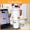 Гигантская термобутылка для воды с ручкой и соломинкой для дома, офиса, путешествий